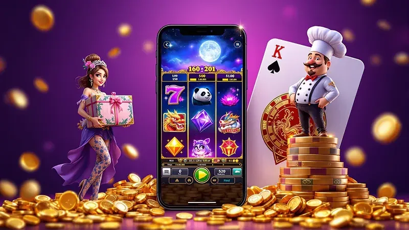 Antarmuka slot mobile dengan reel dan kontrol sentuh 666II